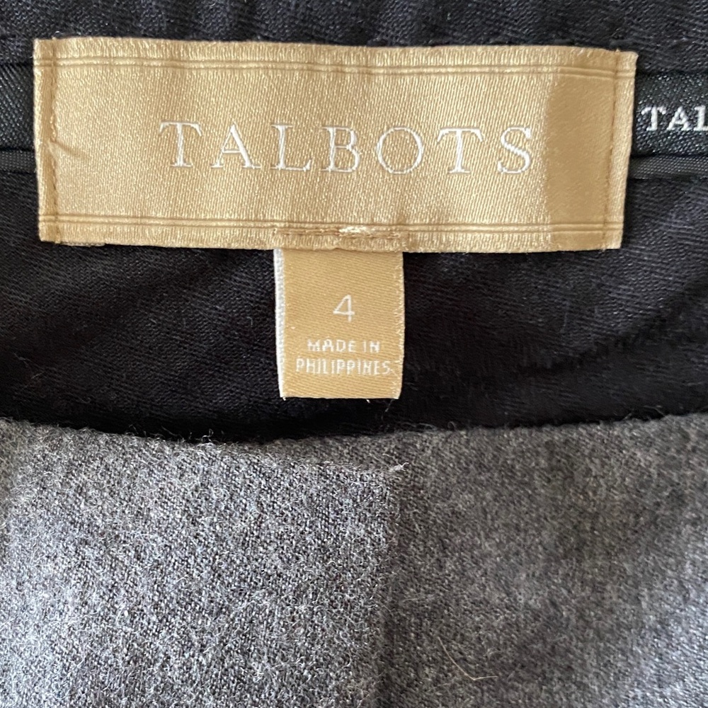 Talbots Gray Wool Dress Pants Size 4 Short – Italian Fabric Tailored Fit - Picture 5 of 9
